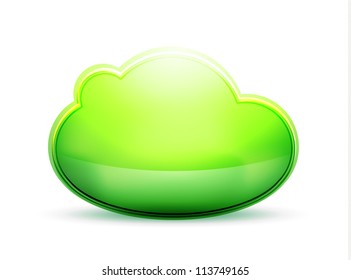 Icono de nube brillante. concepto de almacenamiento en Internet