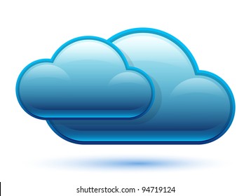 Glossy Cloud Icon. Vector Illustration