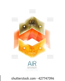 Formas de seta de cores brilhantes com infográfico e botões de opção. Caixa de informações da Web vetorial