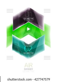 Glossy color arrow shapes with option infographic and buttons. Vector web information box