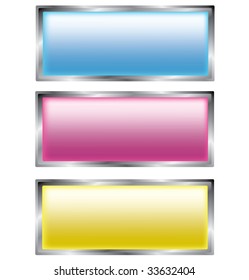 Glossy color buttons or plates for design