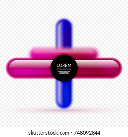 Glossy color glass stripes, rectangle round shapes, background, vector illustration of abstract background