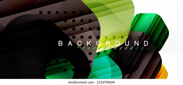 Glossy color hexagons modern composition background, shiny glass design, vector
