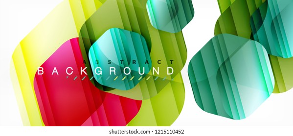 Color brillante hexágono fondo de composición moderna, diseño de vidrio brillante, vector