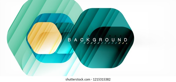 Glossy-Farb-Hexagons, moderner Kompositionshintergrund, glänzendes Glasdesign, Vektorgrafik