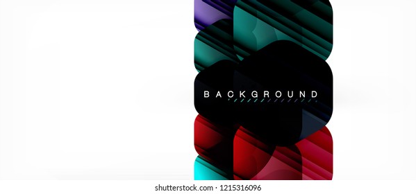 Glossy color hexagons modern composition background, shiny glass design, vector
