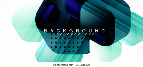 Color brillante hexágono fondo de composición moderna, diseño de vidrio brillante, vector