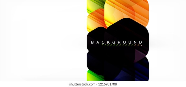 Color brillante hexágono fondo de composición moderna, diseño de vidrio brillante, vector