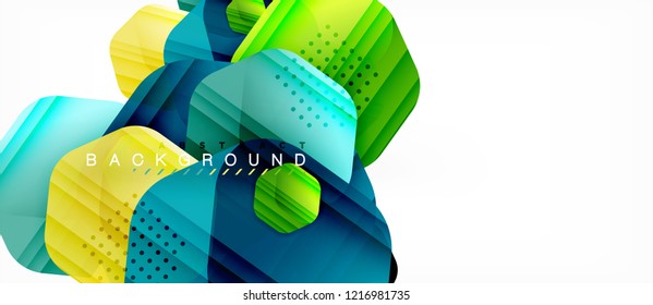 Color brillante hexágono fondo de composición moderna, diseño de vidrio brillante, vector