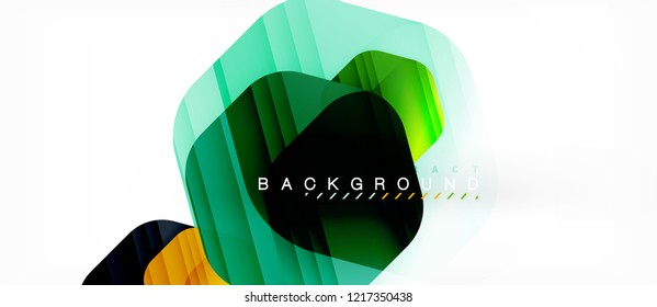 Glossy color hexagons modern composition background, shiny glass design, vector