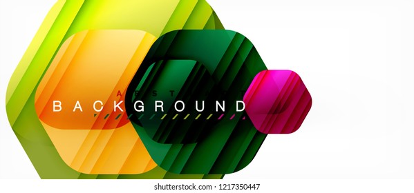 Color brillante hexágono fondo de composición moderna, diseño de vidrio brillante, vector