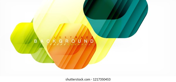 Color brillante hexágono fondo de composición moderna, diseño de vidrio brillante, vector