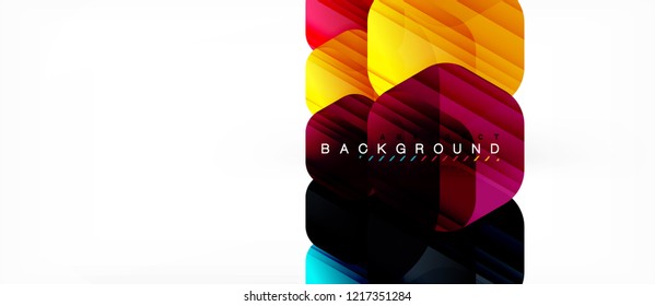 Color brillante hexágono fondo de composición moderna, diseño de vidrio brillante, vector
