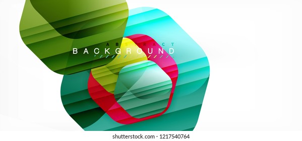 Color brillante hexágono fondo de composición moderna, diseño de vidrio brillante, vector