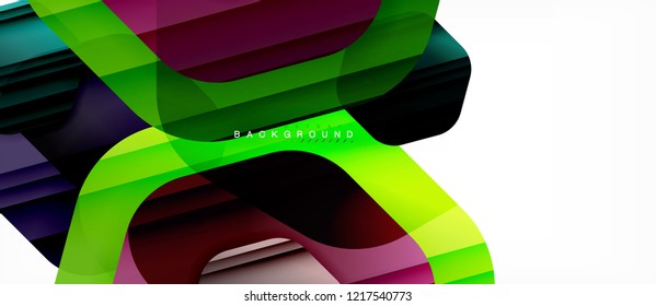 Glossy color hexagons modern composition background, shiny glass design, vector