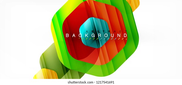 Color brillante hexágono fondo de composición moderna, diseño de vidrio brillante, vector