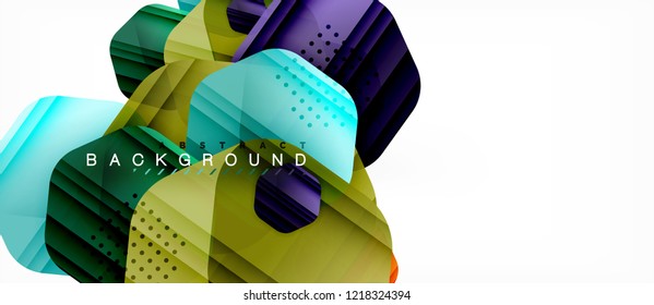 Color brillante hexágono fondo de composición moderna, diseño de vidrio brillante, vector