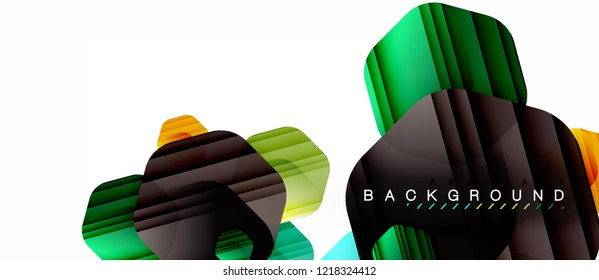 Color brillante hexágono fondo de composición moderna, diseño de vidrio brillante, vector