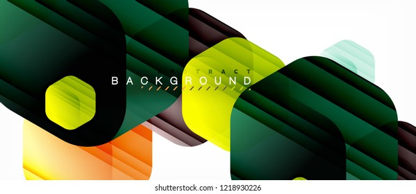 Color brillante hexágono fondo de composición moderna, diseño de vidrio brillante, vector