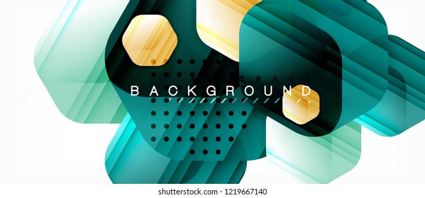 Color brillante hexágono fondo de composición moderna, diseño de vidrio brillante, vector