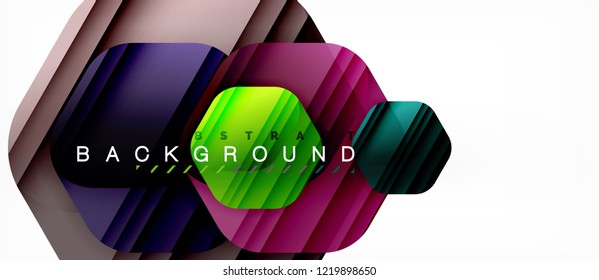 Color brillante hexágono fondo de composición moderna, diseño de vidrio brillante, vector