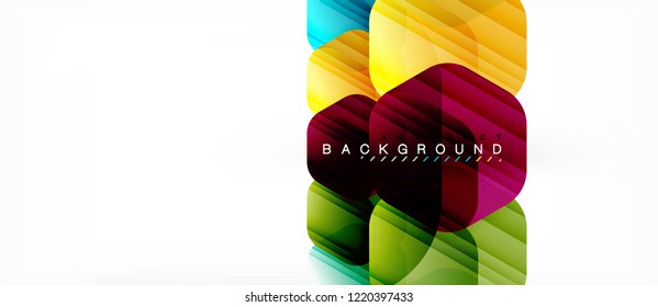 Color brillante hexágono fondo de composición moderna, diseño de vidrio brillante, vector