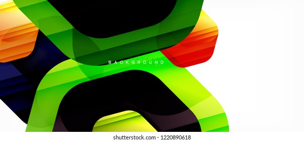 Glossy-Farb-Hexagons, moderner Kompositionshintergrund, glänzendes Glasdesign, Vektorgrafik