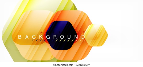 Color brillante hexágono fondo de composición moderna, diseño de vidrio brillante, vector