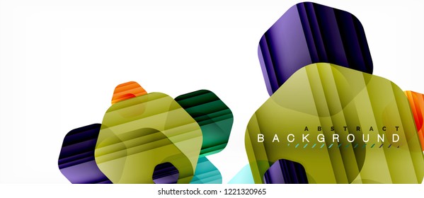 Color brillante hexágono fondo de composición moderna, diseño de vidrio brillante, vector