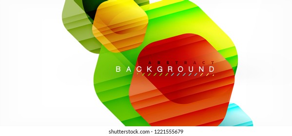 Glossy-Farb-Hexagons, moderner Kompositionshintergrund, glänzendes Glasdesign, Vektorgrafik