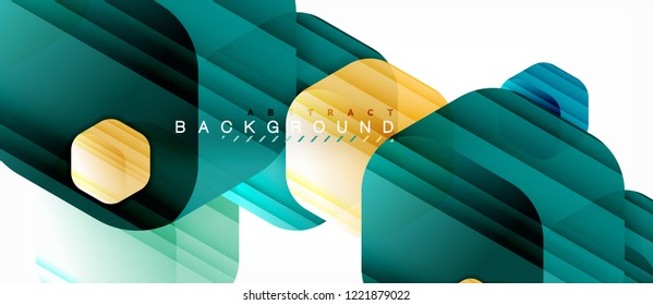Color brillante hexágono fondo de composición moderna, diseño de vidrio brillante, vector
