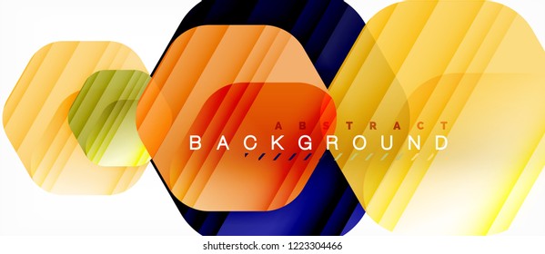 Glossy-Farb-Hexagons, moderner Kompositionshintergrund, glänzendes Glasdesign, Vektorgrafik