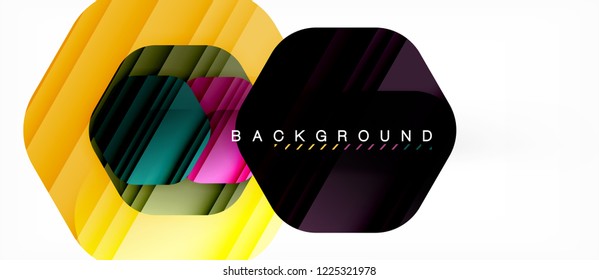 Color brillante hexágono fondo de composición moderna, diseño de vidrio brillante, vector