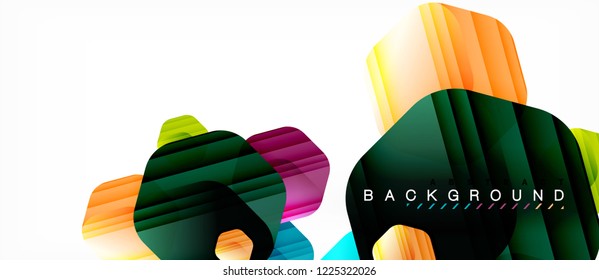 Color brillante hexágono fondo de composición moderna, diseño de vidrio brillante, vector