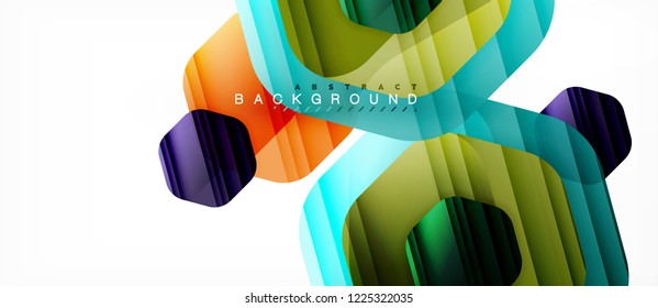 Hexágonos de cor brilhante fundo composição moderna, design de vidro brilhante, vetor