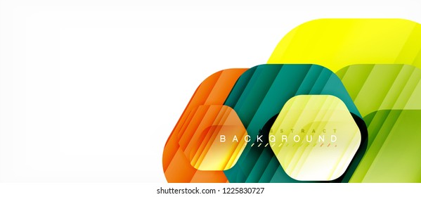 Color brillante hexágono fondo de composición moderna, diseño de vidrio brillante, vector