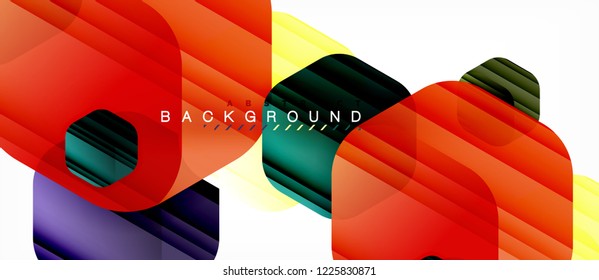 Glossy-Farb-Hexagons, moderner Kompositionshintergrund, glänzendes Glasdesign, Vektorgrafik