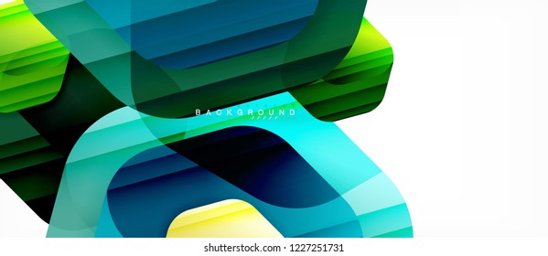 Glossy color hexagons modern composition background, shiny glass design, vector