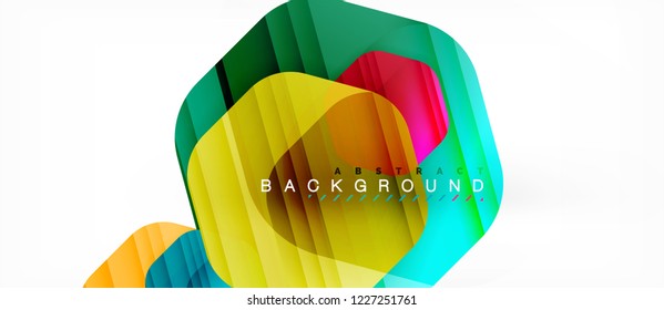 Color brillante hexágono fondo de composición moderna, diseño de vidrio brillante, vector
