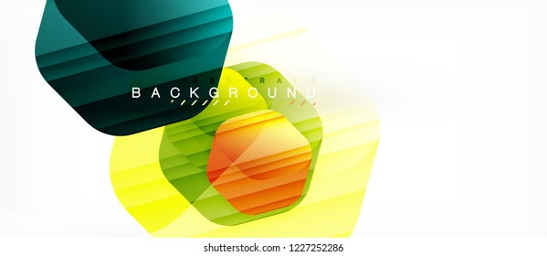 Glossy-Farb-Hexagons, moderner Kompositionshintergrund, glänzendes Glasdesign, Vektorgrafik