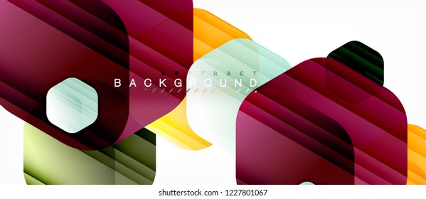 Color brillante hexágono fondo de composición moderna, diseño de vidrio brillante, vector