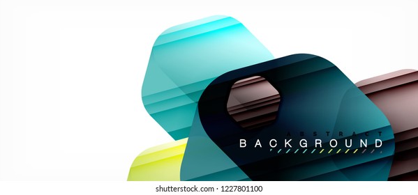 Color brillante hexágono fondo de composición moderna, diseño de vidrio brillante, vector