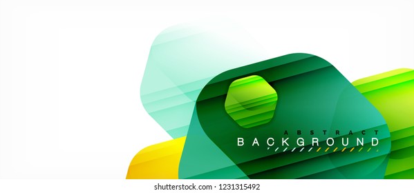 Color brillante hexágono fondo de composición moderna, diseño de vidrio brillante, vector
