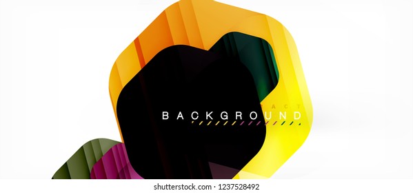 Color brillante hexágono fondo de composición moderna, diseño de vidrio brillante, vector