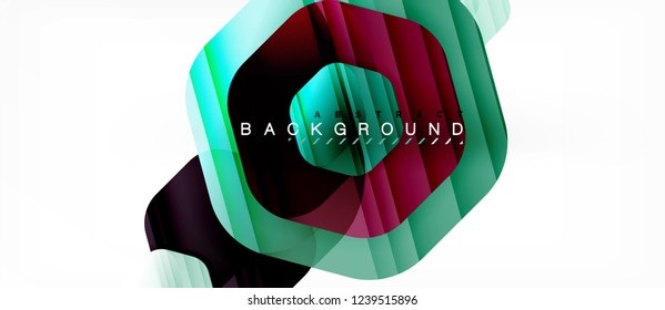 Glossy-Farb-Hexagons, moderner Kompositionshintergrund, glänzendes Glasdesign, Vektorgrafik