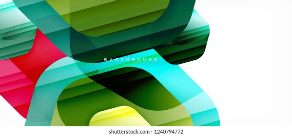 Glossy color hexagons modern composition background, shiny glass design, vector