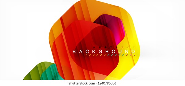 Color brillante hexágono fondo de composición moderna, diseño de vidrio brillante, vector