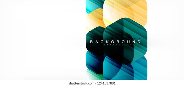 Color brillante hexágono fondo de composición moderna, diseño de vidrio brillante, vector