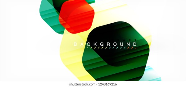 Color brillante hexágono fondo de composición moderna, diseño de vidrio brillante, vector