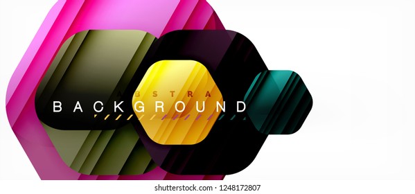 Color brillante hexágono fondo de composición moderna, diseño de vidrio brillante, vector